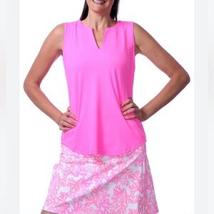 Lulu-B Split Neck Tank Pink Size Large